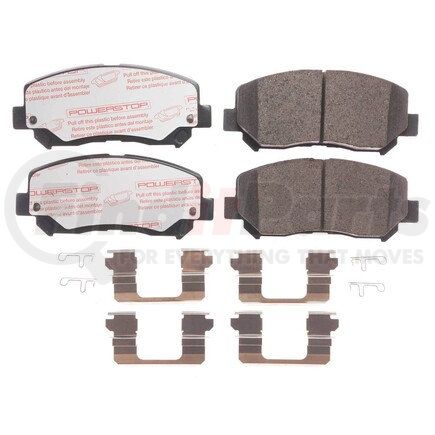 NXT-1640 by POWERSTOP BRAKES - Disc Brake Pad Set - Front, Carbon Fiber Ceramic Pads with Hardware for 2013-2016 Dodge Dart