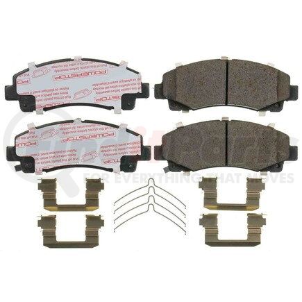 NXT-1584 by POWERSTOP BRAKES - Disc Brake Pad Set - Front, Carbon Fiber Ceramic Pads with Hardware for 2015-2020 Acura TLX