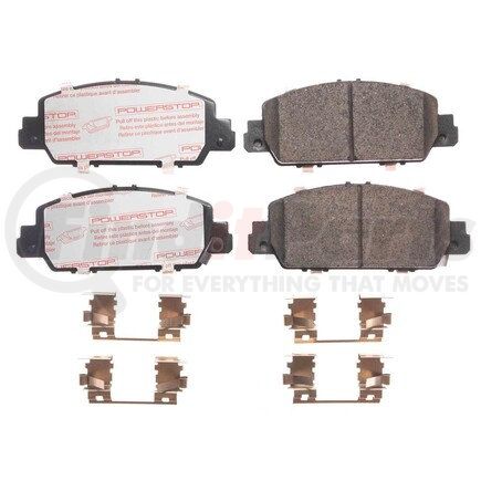 NXT-1654 by POWERSTOP BRAKES - Disc Brake Pad Set - Front, Carbon Fiber Ceramic Pads with Hardware for 2013-2021 Honda Accord