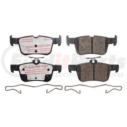 NXT-1665 by POWERSTOP BRAKES - Disc Brake Pad Set - Rear, Carbon Fiber Ceramic Pads with Hardware for 2013-2018 Ford Fusion