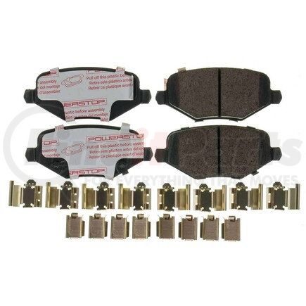 NXT-1719 by POWERSTOP BRAKES - Disc Brake Pad Set - Rear, Carbon Fiber Ceramic Pads with Hardware for 2012-2016 Dodge Grand Caravan