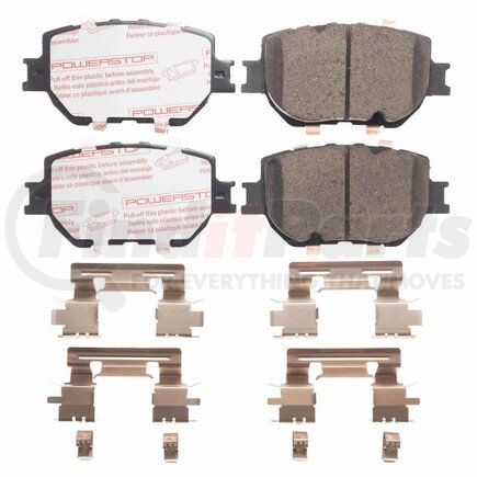 NXT-1733 by POWERSTOP BRAKES - Disc Brake Pad Set - Front, Carbon Fiber Ceramic Pads with Hardware for 2014-2015 Lexus IS250