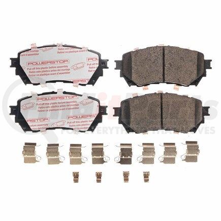 NXT-1711 by POWERSTOP BRAKES - Disc Brake Pad Set - Front, Carbon Fiber Ceramic Pads with Hardware for 2014-2020 Mazda 6