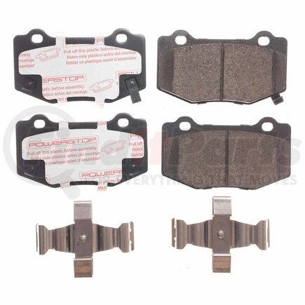 NXT-1718 by POWERSTOP BRAKES - Disc Brake Pad Set - Rear, Carbon Fiber Ceramic Pads with Hardware for 2014-2019 Chevrolet Corvette