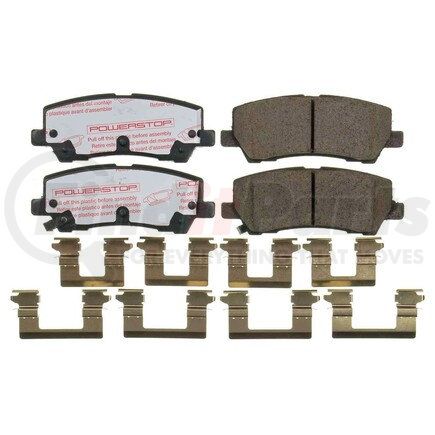 NXT-1793 by POWERSTOP BRAKES - Disc Brake Pad Set - Rear, Carbon Fiber Ceramic Pads with Hardware for 2015-2020 Ford Mustang