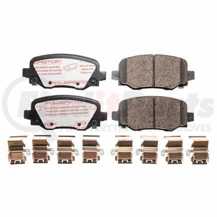 NXT-1734 by POWERSTOP BRAKES - Disc Brake Pad Set - Rear, Carbon Fiber Ceramic Pads with Hardware for 2014-2020 Jeep Cherokee