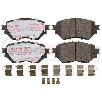 NXT-1759 by POWERSTOP BRAKES - Disc Brake Pad Set - Front, Carbon Fiber Ceramic Pads with Hardware for 2014-2017 Mazda 3