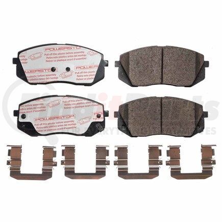 NXT-1826 by POWERSTOP BRAKES - Disc Brake Pad Set - Front, Carbon Fiber Ceramic Pads with Hardware for 2016-2019 Hyundai Sonata