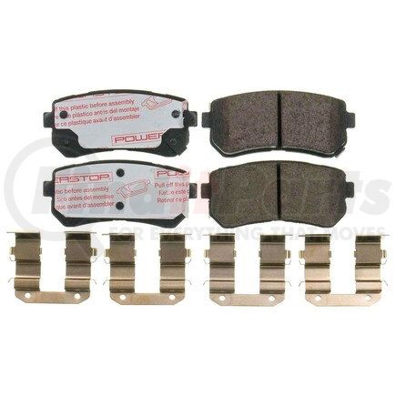 NXT-1829 by POWERSTOP BRAKES - Disc Brake Pad Set - Rear, Carbon Fiber Ceramic Pads with Hardware for 2016-2019 Hyundai Sonata