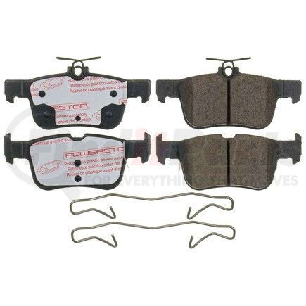 NXT-1833 by POWERSTOP BRAKES - Disc Brake Pad Set - Rear, Carbon Fiber Ceramic Pads with Hardware for 2015-2020 Ford Edge