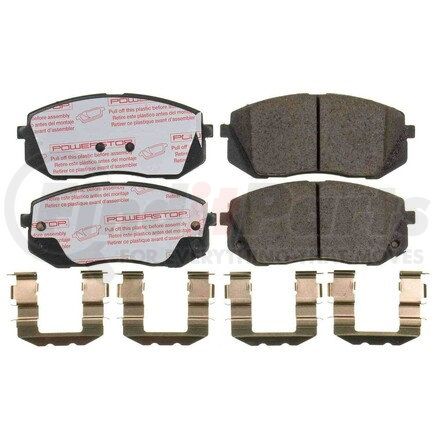 NXT-1803 by POWERSTOP BRAKES - Disc Brake Pad Set - Front, Carbon Fiber Ceramic Pads with Hardware for 2015 Hyundai Sonata