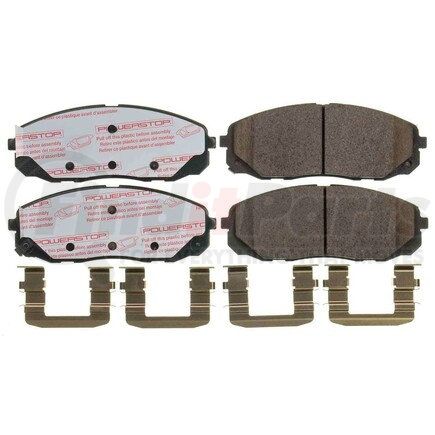 NXT-1814 by POWERSTOP BRAKES - Disc Brake Pad Set - Front, Carbon Fiber Ceramic Pads with Hardware for 2015-2020 Kia Sedona