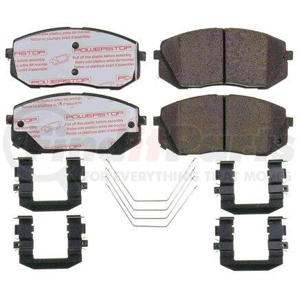 NXT-1855 by POWERSTOP BRAKES - Disc Brake Pad Set - Front, Carbon Fiber Ceramic Pads with Hardware for 2017-2019 Kia Soul