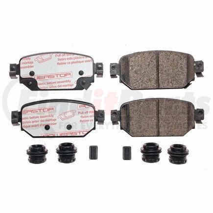 NXT-2042 by POWERSTOP BRAKES - Disc Brake Pad Set - Rear, Carbon Fiber Ceramic Pads with Hardware for 2017-2018 Mazda 3