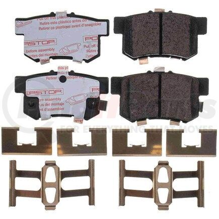 NXT-536 by POWERSTOP BRAKES - Disc Brake Pad Set - Rear, Carbon Fiber Ceramic Pads with Hardware for 1999-2008 Acura TL