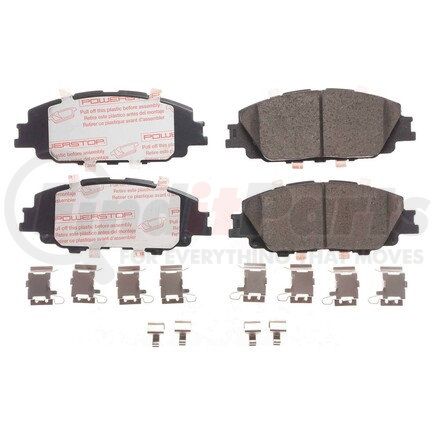 NXT-2176 by POWERSTOP BRAKES - Disc Brake Pad Set - Front, Carbon Fiber Ceramic Pads with Hardware for 2019-2021 Toyota Corolla