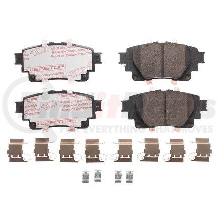 NXT-2183 by POWERSTOP BRAKES - Disc Brake Pad Set - Rear, Carbon Fiber Ceramic Pads with Hardware for 2019-2021 Toyota Corolla