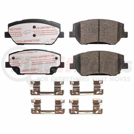 NXT-2198 by POWERSTOP BRAKES - Disc Brake Pad Set - Front, Carbon Fiber Ceramic Pads with Hardware for 2019-2020 Hyundai Santa Fe