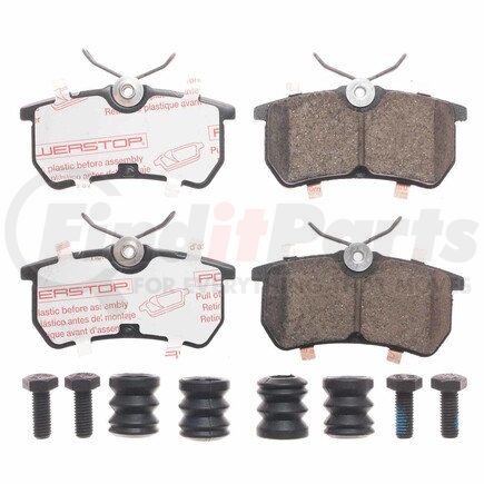 NXT-886 by POWERSTOP BRAKES - Disc Brake Pad Set - Rear, Carbon Fiber Ceramic Pads with Hardware for 2014-2019 Ford Fiesta