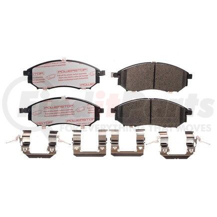 NXT-888 by POWERSTOP BRAKES - Disc Brake Pad Set - Front, Carbon Fiber Ceramic Pads with Hardware for 2005-2008 Infiniti G35