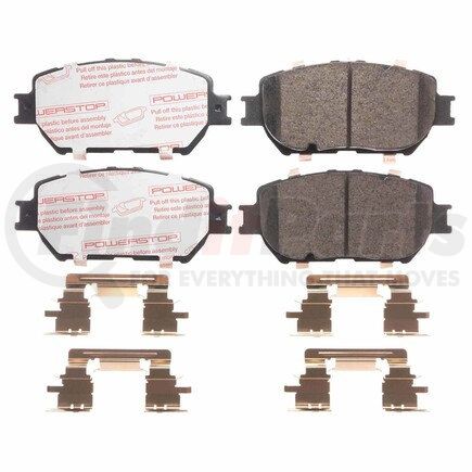 NXT-908 by POWERSTOP BRAKES - Disc Brake Pad Set - Front, Carbon Fiber Ceramic Pads with Hardware for 2009-2015 Lexus IS250