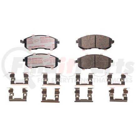 NXT-815 by POWERSTOP BRAKES - Disc Brake Pad Set - Front, Carbon Fiber Ceramic Pads with Hardware for 2007-2013 Nissan Altima