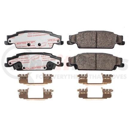 NXT-922 by POWERSTOP BRAKES - Disc Brake Pad Set - Rear, Carbon Fiber Ceramic Pads with Hardware for 2005-2011 Cadillac STS