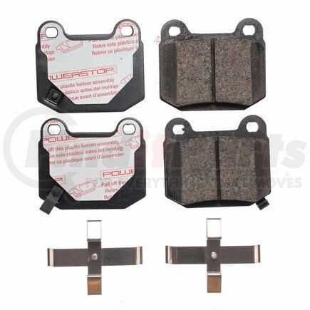 NXT-961 by POWERSTOP BRAKES - Disc Brake Pad Set - Rear, Carbon Fiber Ceramic Pads with Hardware for 2004-2014 Subaru Impreza