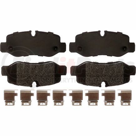 17D1893MH by ACDELCO - Disc Brake Pad Set - Rear, Bonded, Semi-Metallic, with Mounting Hardware