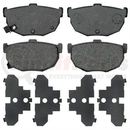 17D323 by ACDELCO - Disc Brake Pad Set - Rear, Bonded, Organic, without Mounting Hardware