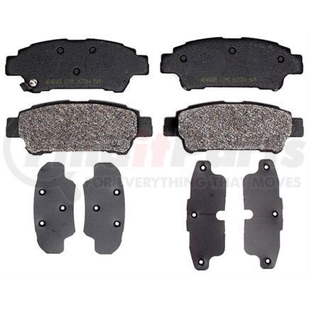 17D995M by ACDELCO - Disc Brake Pad Set - Rear, Bonded, Semi-Metallic, without Mounting Hardware