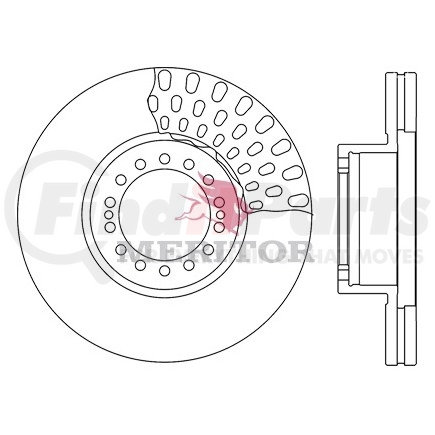 M44D76621 by MERITOR - Disc Brake Rotor - 130.8 mm Pilot Diameter, No Teeth