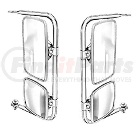 701006 by VELVAC - Door Mirror Head and Loop System - Split Head, 6.5" x 10" Upper Head, 6.5" x 6" Lower Head, Stainless Steel