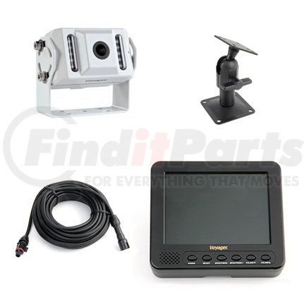 709921 by VELVAC - Park Assist Camera and Monitor Kit - Adjustable Rear View Camera, 5.6" Color LCD Monitor, 34' LCD Cable