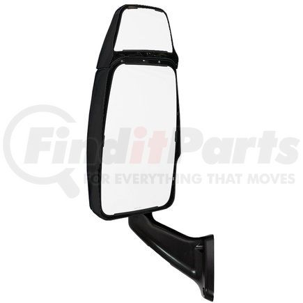 713811 by VELVAC - 2025 Full Flat w/ Top Hat Series Door Mirror - Black, Driver Side
