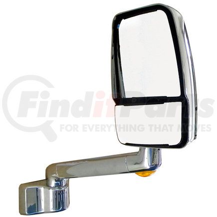 714270 by VELVAC - 2030 Series Door Mirror - Chrome, 9" Radius Base, 10" Lighted Arm, Deluxe Head, Passenger Side