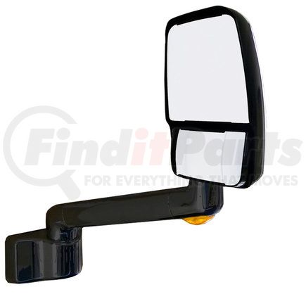 714288 by VELVAC - 2030 Series Door Mirror - Black, 7" Radius Base, 14" Lighted Arm, Deluxe Head, Passenger Side