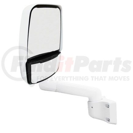 714303 by VELVAC - 2030 Series Door Mirror - White, 9" Radius Base, 10" Arm, Deluxe Head, Driver Side