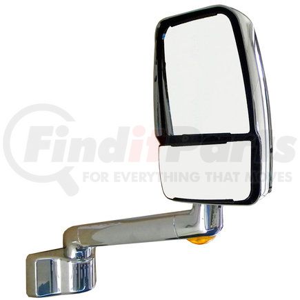 714354-4 by VELVAC - 2030 Series Door Mirror - Chrome, 10" Radius Base, 15" Lighted Arm, Deluxe Head, Passenger Side