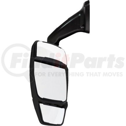 714393 by VELVAC - 2025 Deluxe w/ Top Hat Series Door Mirror - Black, Driver Side