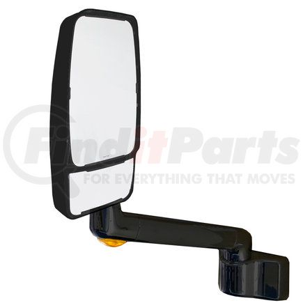 714436 by VELVAC - 2030 Series Door Mirror - Black, 9" Radius Base, 14" Lighted Arm, VMAX II Head, Passenger Side