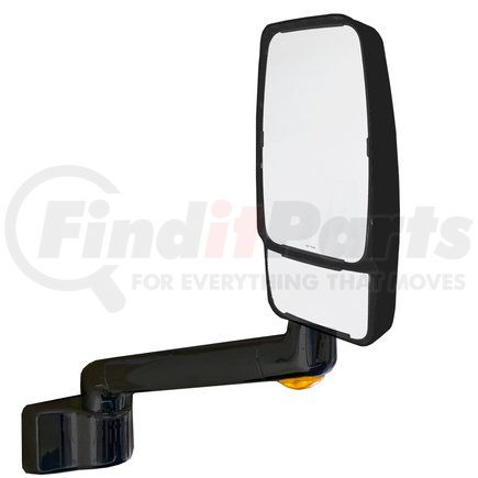 714435 by VELVAC - 2030 Series Door Mirror - Black, 9" Radius Base, 14" Lighted Arm, VMAX II Head, Driver Side