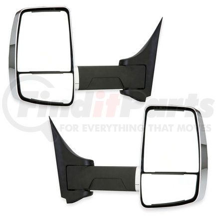 719760 by VELVAC - 2020XG Series Door Mirror - Chrome, 102" Body Width, Driver and Passenger Side