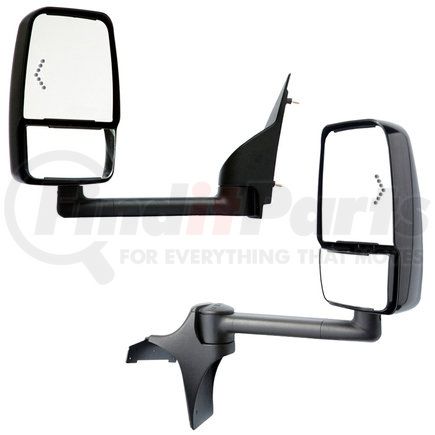 728561 by VELVAC - 2020SS Deluxe Door Mirror - Black, 96" Body Width, Deluxe Head, Driver and Passenger Side