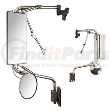 V514380013 by VELVAC - Door Mirror - Stainless Steel, Driver Side