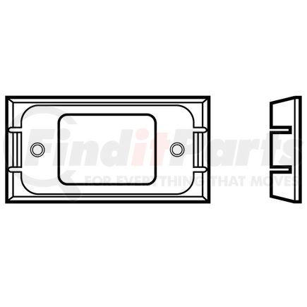 00802 by TRUCK-LITE - Marker Light Mounting Bracket - For 15 Series Rectangular Shape Lights, 2 Screw Bracket Mount, Black ABS