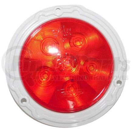 TL 44204RB by TRUCK-LITE - Brake / Tail / Turn Signal Light - For Super 44, LED, Red, Round, 42 Diode, Black Grommet Mount, Fit ‘N Forget S.S., Straight Pl-3 Female, 12 Volt, Kit, Bulk