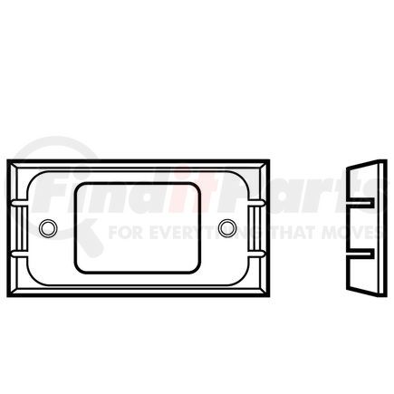 00790 by TRUCK-LITE - Marker Light Mounting Bracket - For 15 Series Rectangular Shape Lights, 2 Screw Bracket Mount, Gray ABS