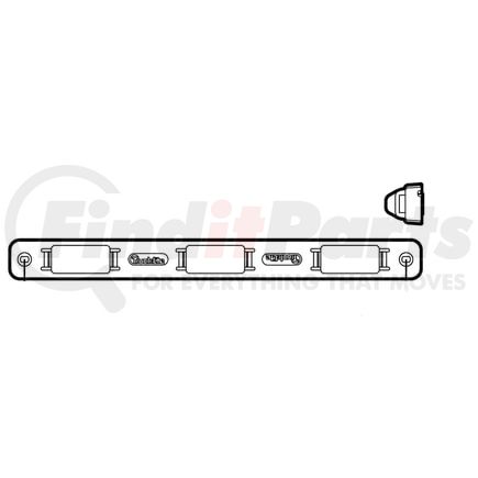 00817 by TRUCK-LITE - 15 Series Identification Light Bar - 6" Centers, Black