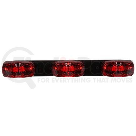 1215 by TRUCK-LITE - Signal-Stat Identification Light - Incandescent, Rectangular, Red Lens, 3 Lights, 12V